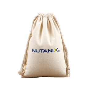 Medium Canvas Cotton Drawstring Bag Personalized Screen Printed Organic <b>Reusable</b> Drawstring <b>Pouch</b> Holiday Gift Cotton Bag - Product Image 1