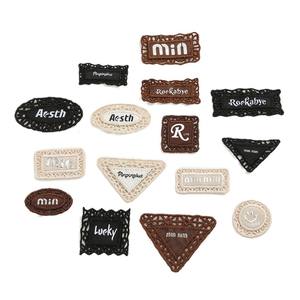 Erkoumi Mode Kleding Accessoires Geweven Pvc-Stof Label Holle Rand Kleding Tag Patch Voor Kanten Handelsmerk Donsjack - Product Image 4