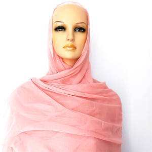 新しいコレクションロング女性スカーフピンクカラーストールソフトライトVoile Hijabsバルク - Product Image 2