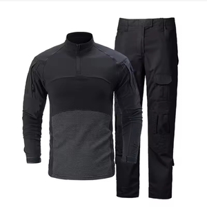 T-shirt tactique pour homme à manches longues, coupe ajustée élastique, camouflage, col montant, décontracté, automne, jeunesse - Product Image 6