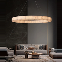 Construisez votre maison LED rétro américain marbre anneau noir lampes suspendues lustre éclairage 2025 nouvelle tendance Lustre pour salon