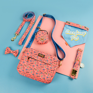 Ensemble collier et harnais pour chien MIDEPET, motif personnalisé, impression double face, polyester/nylon réfléchissant, Saint-Valentin - Product Image 2