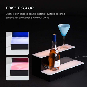 2 Bước Acrylic LED Thắp Sáng Rượu Chai Hiển Thị Giá Lucite Led Rượu Chai Đồ Uống Kệ Cho Bar - Product Image 4