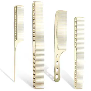 2022 New Fashion Unique Design Space Aluminum Metal hair cutting Hairdressing Comb Salon Professional Styling Comb