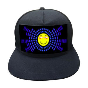 Personalizado concierto fiesta EL Panel resplandor Hip Hop sombreros móvil Emojis LOGO imagen luminosa gorras de béisbol ventilador interactivo iluminar sombreros - Product Image 3