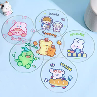 Sous-verre personnalisé en acrylique imprimé par sublimation UV, avec logo, rond, transparent, pailleté, anime, mignon, sous-verre en acrylique personnalisé