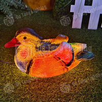Sculpture lumineuse de canard mandarin pour jardins, bassins, jardins aquatiques, installations paysagères - Décoration de Noël et du Ramadan