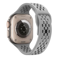 Bracelet de montre sport pour homme en silicone respirant, réglable, imperméable, avec boucle à ardillon, pour Apple Watch Ultra Series 10/9/8