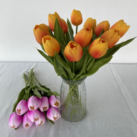 Vente en gros de fleurs artificielles de haute qualité, réalistes, douces au toucher, en PU, bouquet de tulipes pour mariage, décoration d'hôtel