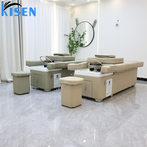 โรงงานคิเซ็น ขายส่ง เตียงสระผมสำหรับร้านเสริมสวย พร้อมพนักพิงไฟฟ้าปรับระดับได้ เก้าอี้สปาเท้าสำหรับทำเล็บเท้าและสระผม - Product Image 4