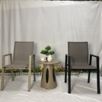 Ensemble de chaise et table de jardin en aluminium de haute qualité chaise en tissu maillé extérieur café balcon cour parc