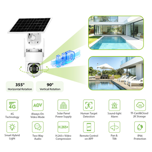 4G Solar Camera Outdoor 2MP AOV Wireless Security Camera with 10400mAh Battery Panel for Farm Fishpond Construction Site - Product Image 6