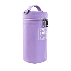 Sac de transport ultra-fin en cuir PU imperméable avec bandoulière réglable, poche avant zippée, isotherme pour canettes et bouteilles d'eau - Product Image 2