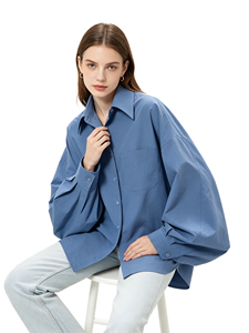 Camicia da Donna Personalizzata OEM in Cotone Elegante <span class=keywords><strong>a</strong></span> Maniche Lunghe con Bottoni, Abbigliamento Femminile per Ufficio 100% Cotone - Product Image 2