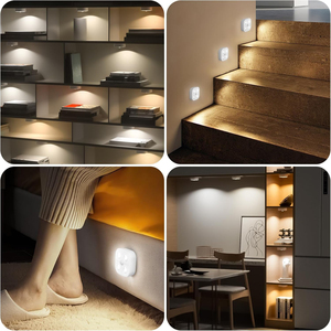 Luces LED Inalámbricas Recargables con Sensor de Movimiento, Luces Nocturnas Magnéticas para Interiores con 3 Modos de Color, Luz Adhesiva para Debajo del Gabinete - Product Image 6
