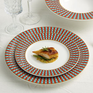 Service de vaisselle moderne JQY, vaisselle de luxe, vaisselle minimaliste en porcelaine, vaisselle en céramique à motif diamant pour <span class=keywords><strong>restaurants</strong></span> - Product Image 3