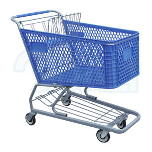 कलि 100% पुनर्चक्रण योग्य सुपरमार्केट शॉपिंग कार्ट बड़ी शॉपिंग ट्रॉली, कस्टम लोगो प्रिंट हैंडल प्लेटफॉर्म संरचना के साथ - Product Image 5