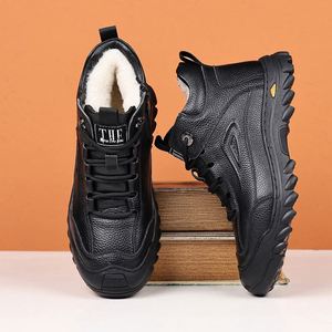 Bottes d'hiver pour hommes, imperméables, à lacets, bottes de neige à la cheville avec doublure en laine de qualité supérieure, chaussures de randonnée d'hiver chaudes pour hommes - Product Image 2