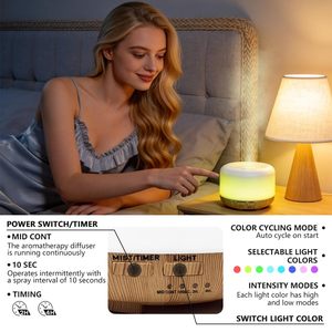 250ml Wood Grain Aroma <b>Diffuser</b> Ultrasonic Essential <b>Oil</b> Cool Mist Humidifier Air Fresheners Fragrance for Home Office Yoga Spa - Product Image 3