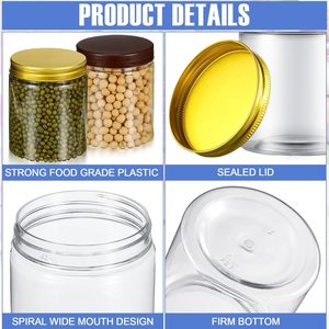 50Ml 4 Oz 4Oz 8 Oz Empty Black Clear Pet Plastic Food Grade Candy Cookie <b>Container</b> Jar in Bulk Plastic Jar With Lid - Product Image 3