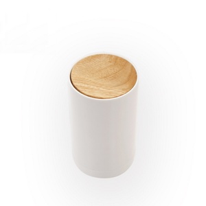 Contenedor Redondo de Almacenamiento de Algodón Cosmético, Caja de Almacenamiento de Algodón Acrílico, Soporte para Hisopos y Bolas de Algodón con Tapa - Product Image 6