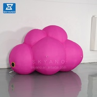 Ballon gonflable rose nuage avec lumière LED nuage commercial suspendu décoration de vacances accessoires de scène