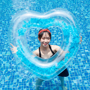 Pvc 120cm <strong>Inflatable</strong> Heart Shaped Feather Swim <strong>Ring</strong> - Product Image 3