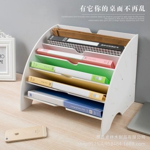 Fan-shaped <b>file</b> holder, A4 paper <b>organizer</b>, document holder, office desk, bookshelf, multi-layer large-capacity storage box - Product Image 3