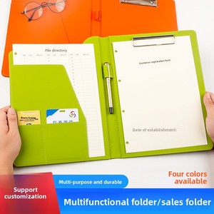 คลิปหนีบเอกสารแนวตั้ง สำหรับผู้จัดการธุรกิจ สำนักงาน แฟ้มสัญญา สมุดบันทึก วัสดุหนัง PU - Product Image 4