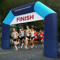 Arche gonflable inclinée pour marathon, portable, en Oxford, départ/arrivée, publicité, arche gonflable pour événements, vente chaude