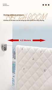 En gros, Séchoir à linge mural rétractable portable moderne en câble d'acier inoxydable pour intérieur, double ligne - Product Image 3