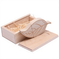 Clé USB personnalisée gratuite en bois, forme de feuille, design moderne et créatif, 16 Go, 32 Go, 64 Go