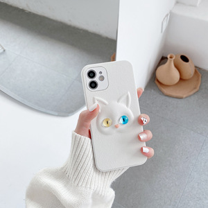 3d de sublimación en blanco lindo gato blanco y negro teléfono casos para tiburón negro 4 caso - Product Image 4
