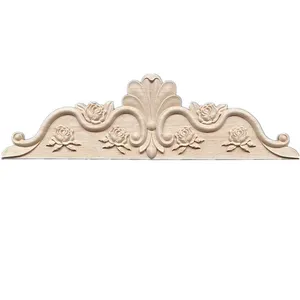 Furniture Accessories Decorative Parts Hand Carved Wood Rosettes Solid Wood Appliques And Onlays