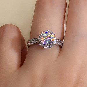 Anello con sei pietre per donna, gioiello da dito scintillante alla moda, regalo per feste e uso quotidiano - Product Image 4