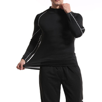 Herren Basketball Kompression hemden Langarm Athletic Workout Gym Roll kragen T-Shirt Active Running Base Layer Unterhemden