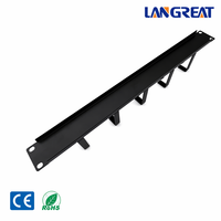 Panneau de gestion de câbles en métal 1U avec anneaux en D, organisateur de câbles horizontal à 5 anneaux pour rack de serveur 19 pouces