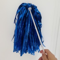 Pompons bleus de cheerleader, agitateurs de pompons, pompons de danse sportive en plastique pour l'encouragement d'équipe, performance, vente en gros, fabricant
