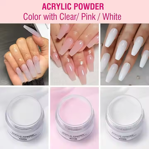 500 colori di alta qualità all'ingrosso OEM 1kg non appiccicoso facile da applicare chiaro bianco rosa alla rinfusa polvere acrilica per Nail Art - Product Image 6