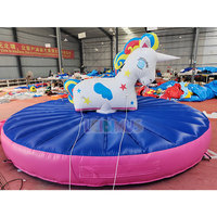 Manège gonflable licorne pour enfants, jeu de cheval ou taureau rebondissant à tirer pour les enfants