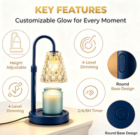 Lampe chauffe-bougie avec minuterie et variateur d'intensité, chauffe-cire, bleu foncé |   Cadeaux d'anniversaire pour femmes, cadeaux de bienvenue à la maison