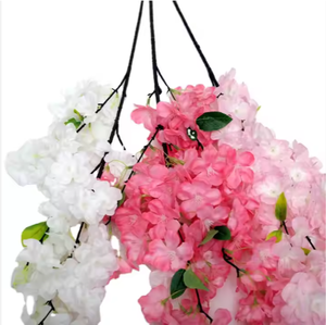 Fleur de cerisier décoration d'événement haute qualité Janpan décoration fleur 3 Branches 4 Branches fleur de cerisier artificielle - Product Image 1