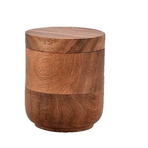 Acacia Wood Jewelry <b>Box</b> Round 7.6 X 7.6 X 8.9 Cm With Lid For <b>Rings</b> <b>Proposals</b> Weddings - Product Image 5