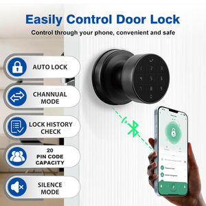 Serrures de <span class=keywords><strong>porte</strong></span> intelligentes en gros pour usine avec sonnette, <span class=keywords><strong>verrouillage</strong></span> <span class=keywords><strong>automatique</strong></span> à la fermeture, serrure électronique noire pour la maison - Product Image 2