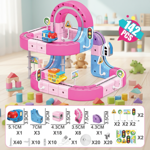 Kit de construction de train rose à lévitation magnétique 152 pièces avec chargement USB, jouet de construction DIY pour filles - Product Image 3