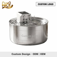 Fontaine à eau sans fil pour animaux de compagnie |   Abreuvoir automatique en acier inoxydable 304 de 7 L |   Capteur intelligent rechargeable 5000 mAh pour chats et chiens