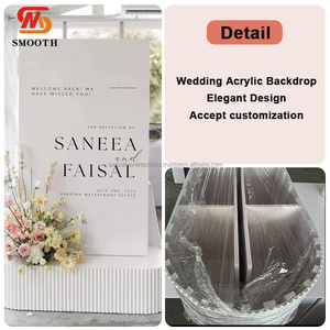 Venta al por mayor suave personalizado acrílico signo letras telón de fondo nuevo diseño popular blanco boda fiesta decoración soporte - Product Image 6