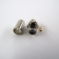 Conector de crimpado coaxial RF conector hembra SMA de 50ohm para cable RG58 RG141