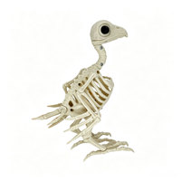 Décoration squelette d'oiseau articulé réaliste pour patio, cimetière, scène d'Halloween effrayante