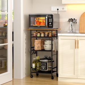 Carrito de cocina portátil, gran capacidad, estante de almacenamiento con ruedas, carrito móvil multifuncional - Product Image 1